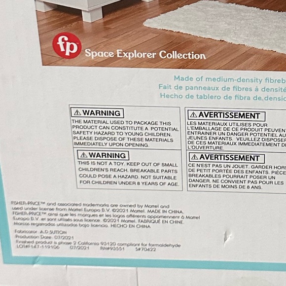 New Fisher-Price Space Explorer Rocket Wall Art Wood Boy’s Room Baby Nursery - Picture 10 of 15